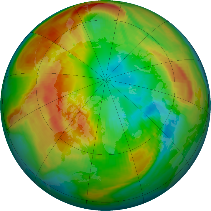 Arctic ozone map for 27 February 2000